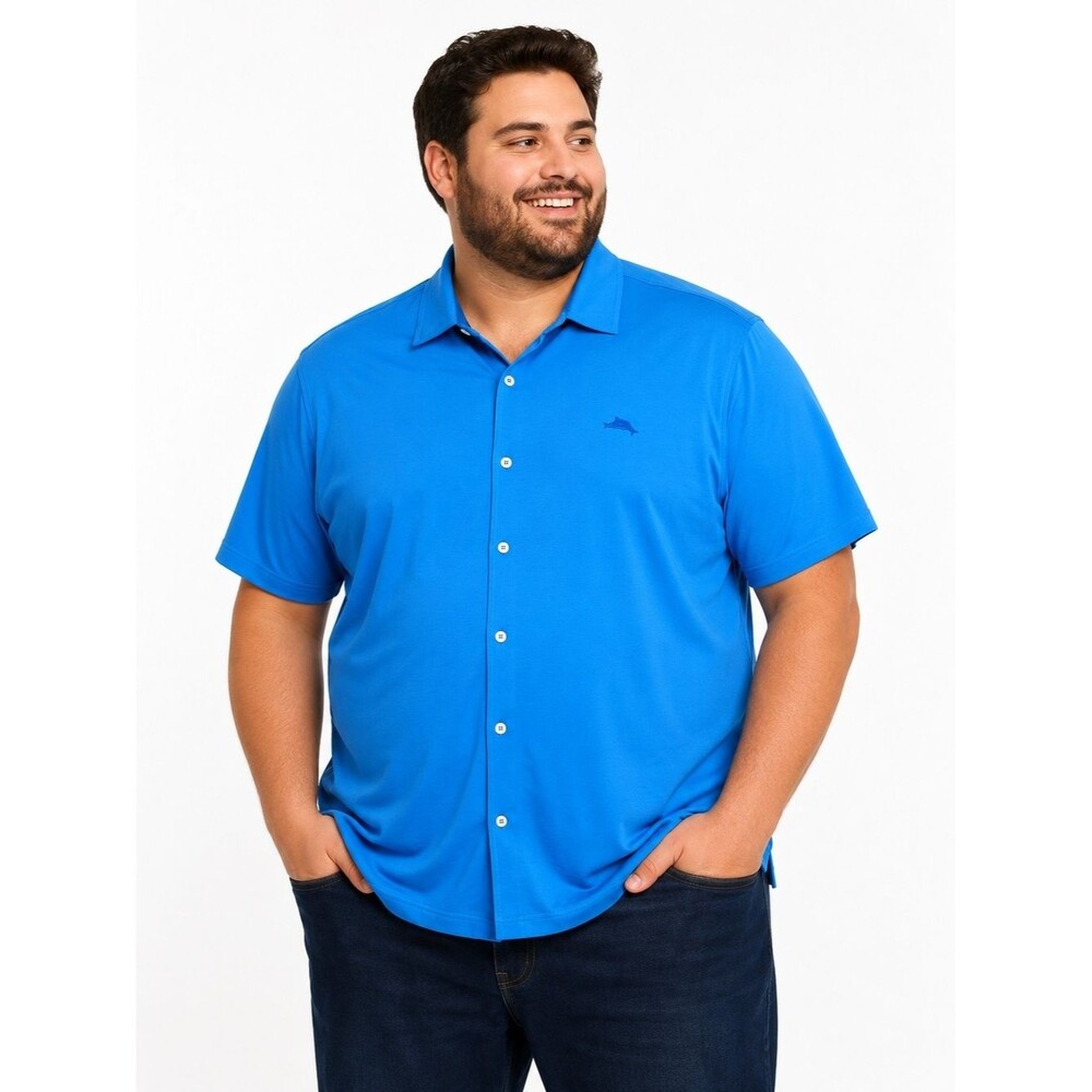 Tommy Bahama Men's Short-Sleeve Button-Down Shirt in Bright Blue